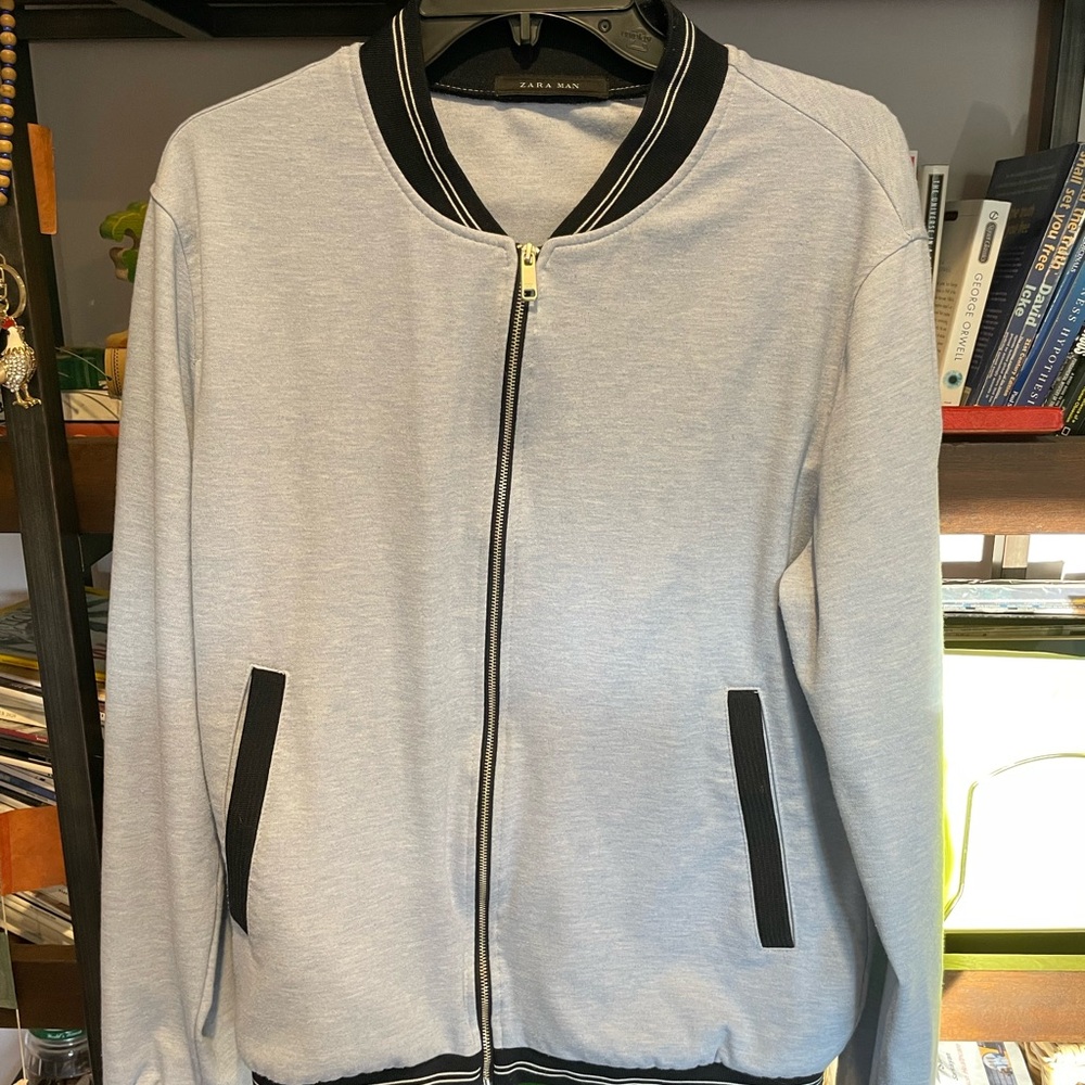 Zara Man Gray Bomber Jacket